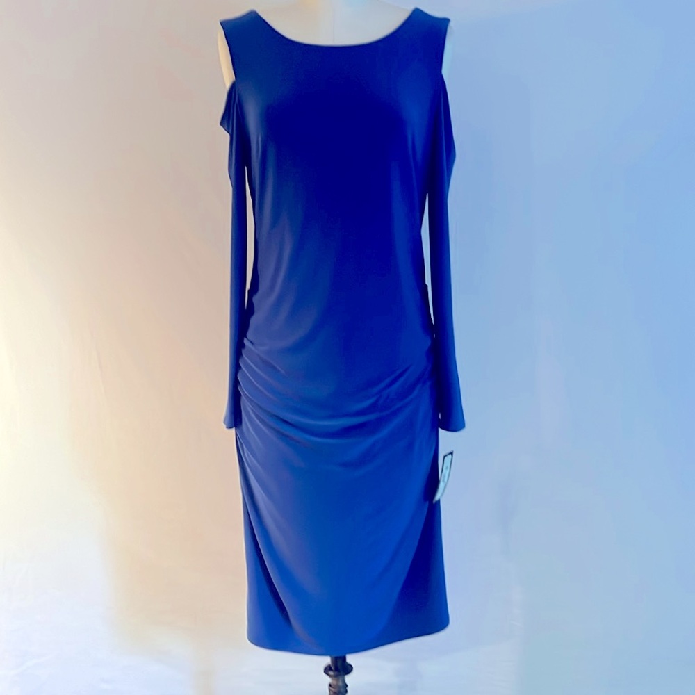 Royal Blue Dress with Figure-Flattering Ruching by Cartise